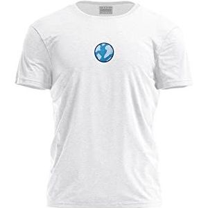 Bona Basics, Digitaal bedrukt, basic T-shirt voor heren,%100 katoen, wit, casual, herentops, maat: S, Wit, S