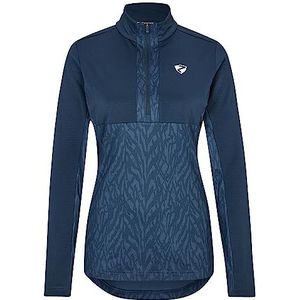 Ziener JAPRA Skipullover voor dames, skirolli, functioneel shirt, warm, elastisch, PFC-vrij, marineblauw print, maat 44