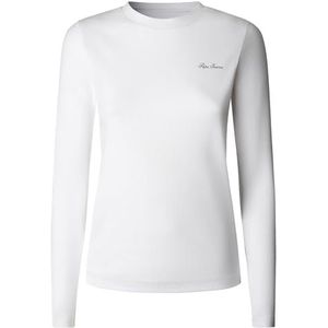 Pepe Jeans Dames W Basic Rib L/S T-shirt, wit(wit), S