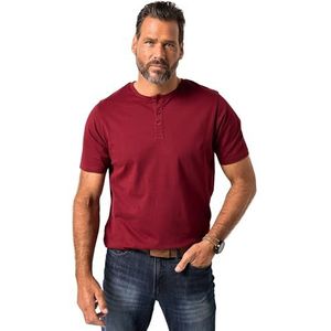 JP1880 heren grote maten grote maten herenkleding L-8XL Henley, basic, knoopsluiting, halve mouw, tot 7 XL