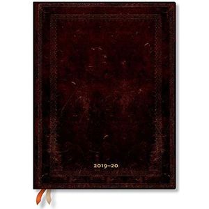 Paperblanks 18-maandenplanner & kalender | juli 2019 - december 2020 | zwart Marokkoleder eenvoudig | week voor week (verticaal) | Ultra (230 x 180 mm)