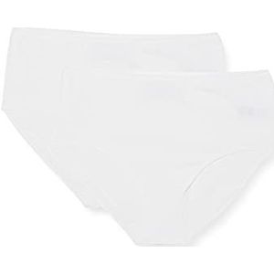 Dames ondergoed Midi Slip 2 Pack Organic Cotton - 95/5, wit, 46