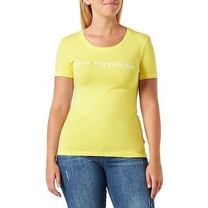Love Moschino Dames Tight-Fit Short-Sleeved T-Shirt, Geel, 42, geel, 42