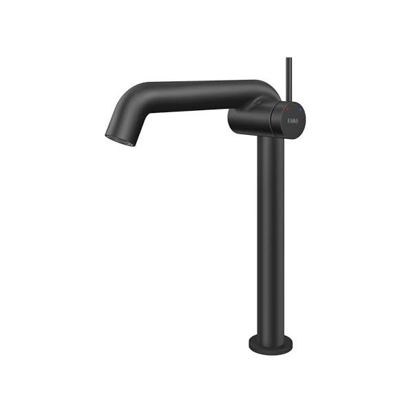 AFUDER Moderne Wastafelkraan - Enkele Handgreep Waterval Kraan In Zwart/Goud Voor Badkamer