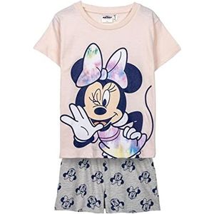 Minnie Mouse Zomerpyjama voor meisjes - Kleur Geel en Grijs - Maat 7 Jaar - Korte Pyjama van 100% Katoen - Origineel Product Ontworpen in Spanje