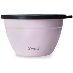S'well Salade Bowl Kit, Pink Topaz, 1.9L - Salade Lunch Box met Condiment Container en Verwijderbaar Dienblad - Lekvrij en Vaatwasmachinebestendig