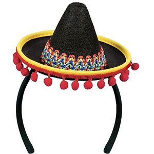 Boland 54423 - haarband Sombrero, hoofdtooi, hoed, minihoed met pompons, Mexico, kostuum, bekleding, themafeest, carnaval