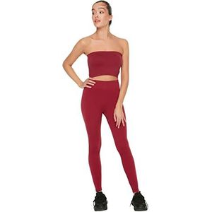 TRENDYOL Gebreide yogabroek voor dames, bordeaux, XS-S