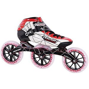 Professionele Rode Snelheid Racing Inline Rolschaatsen, Rood, 44 EU