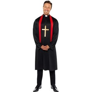 amscan 9918335 - Vicaris gewaad en sjaal voor volwassenen kostuum voor volwassenen, maat: groot