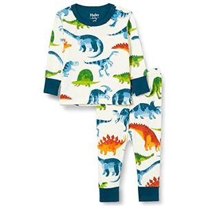 Hatley Organic Cotton Pyjamaset met lange mouwen voor jongens, Dino Park, 12 Maanden