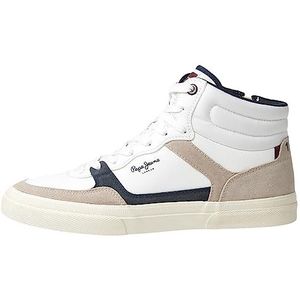 Pepe Jeans Kenton Masterboot M Sneaker voor heren, Wit, 6 UK