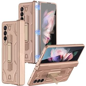 Miimall Hoesje voor Samsung Galaxy Z Fold 3 5G, scharnierbescherming, harde pc-hoes met magnetische ondersteuning en schermbeschermer aan de voorkant, volledige bescherming, valbescherming, robuuste
