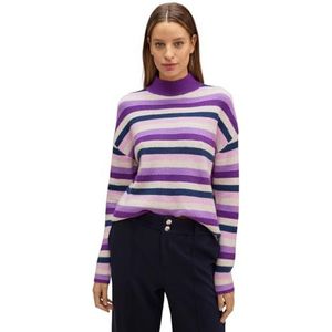 STREET ONE Structured Stripe Sweater, Deep Pure Lilac, 40