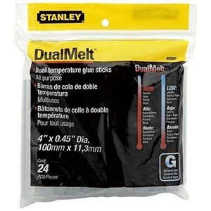 Stanley 1-GS20DT Dual Temp Lijmstick, 12mm x 101mm, Pack van 24 (Verpakking kan variëren)