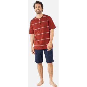 Eminence Mercerise, korte pyjama, nacht voor heren, roest/marineblauw, S