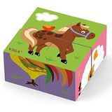 VIGA 50835 Toys-dobbelpuzzel-boerderijdieren, meerdere kleuren