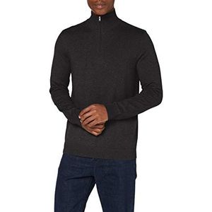 Selected Homme Heren Slhberg Half Zip Cardigan B Noos Sweatshirt, Antraciet/Detail: melange, XXL