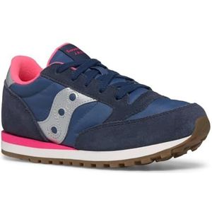 Saucony Originals Jazz Original uniseks gymschoenen voor kinderen en jongeren, marineblauw, zilver, roze, 30 EU