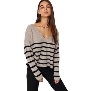 Trendyol FeMan Regular fit Basic V-hals gebreide trui, nerts, M, Nerts, M