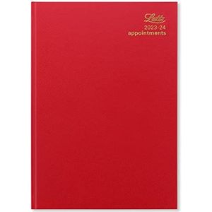 Letts Standard A5 academische 23.24 dag naar een pagina met afspraken dagboek - rood