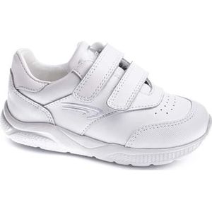 Pablosky Uniseks sportschoenen van leer met klittenbandsluiting, Wit, 24 EU