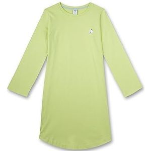 Sanetta Meisjesnachthemd groen, nachthemd voor meisjes, lange mouwen, nachthemd van duurzaam biologisch katoen. | Nachtkleding maat, apple, 128 cm