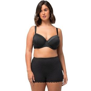 Ulla Popken, dames, grote maten, Wire-Bra, Softcup, Satijn, zwart, 95B