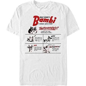 Disney Unisex Bambi-Twitterpated Organic Short Sleeve T-Shirt, White, L, wit, L