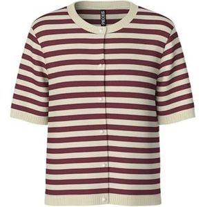 Pcorina Ss Stripe Knit Cardi Pwp Bc, tawny port, L
