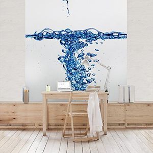Apalis Vliesbehang Fresh Water Splash Fotobehang Vierkant | Fleece Behang Muurbehang Foto 3D Fotobehang voor Slaapkamer Woonkamer Keuken | Grootte: 288x288 cm, Blauw, 97673