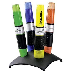 Tekstmarkeerstift - STABILO LUMINATOR - Desk set met 4 stuks - geel, groen, blauw, oranje