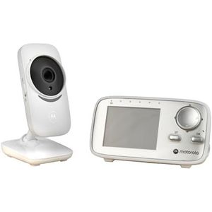 Motorola Nursery VM482ANXL - Video Babyfoon - Camera - Infrarood Nachtzicht - Hooggevoelige Microfoon, Wit/Zilver
