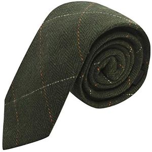 Luxe visgraat bos groene tweed stropdas, Groen, Eén maat