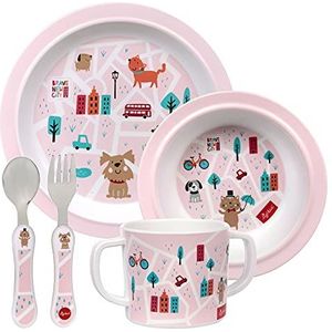 sigikid 25245 melamine set, hond roze meisje aanbevolen vanaf 36 maanden roze