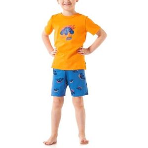 Schiesser Jongens pyjama set pyjama kort 100% biologisch katoen maat 140 pyjama set, oranje_181077, 92, Orange_181077, 92 cm