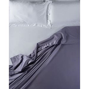 LENZUOLISSIMI - Bedlaken voor tweepersoonsbed, van satijn katoen, aantal draden 300, 270 x 290 cm, gemaakt in Italië – lavendel