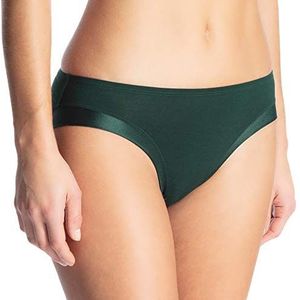 Calida Dames Cate Slip van katoen en elastaan onderbroek in regular cut, groen (Scarab Green 649)., L