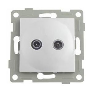 S-EMPOT.TITANIO TV/FM-satelliet.INTERM: Inbouwhouder van titanium voor tv- en radiosystemen, satellietcompatibel, ideaal voor nauwe ruimtes en elegant design.