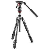 Manfrotto Befree Live, Travel Video Statief met videokop en Quick Release, aluminium statief voor DSLR, spiegelloos, spiegel- en videocamera's, camera- en videoaccessoires