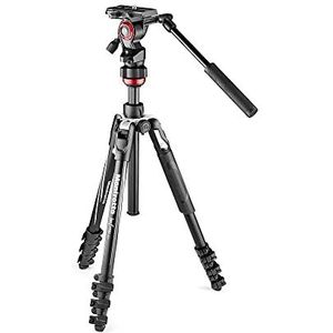 Manfrotto Befree Live, Travel Video Statief met videokop en Quick Release, aluminium statief voor DSLR, spiegelloos, spiegel- en videocamera's, camera- en videoaccessoires