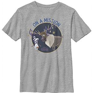 Disney Frozen On a Mission Boy's Crew Tee, Athletic Heather, XS, Athletic Heather, XS