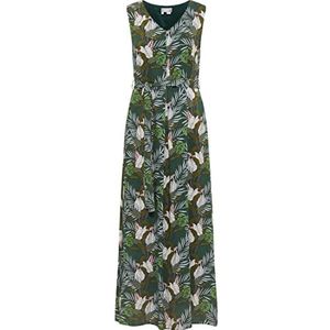 IMANE Dames maxi-jurk 10522982-IM01, donkergroen meerkleurig, XL, donkergroen, meerkleurig, XL