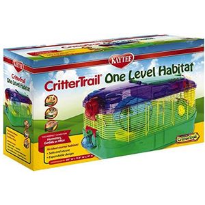 Kaytee Critter Trail-1, één niveau habitatkooi voor hamsters, Gerbils, muizen, smalle draadafstand, wit