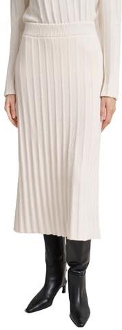 Strokenrok - Ecru - Kasjmier-Wolkwaliteit - Fijnwas