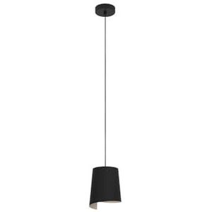 EGLO Hanglamp Bolivia, 1-lichts pendellamp eettafel, lamp hangend voor woonkamer en eetkamer, eettafellamp van metaal in zwart en zandkleur, E27 fitting