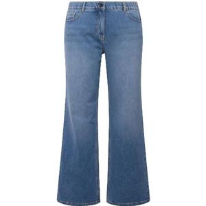 Ulla Popken - Jeans - Blauw - Denim - Wide Leg - Mid Waist