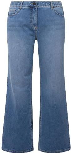 Ulla Popken - Jeans - Blauw - Denim - Wide Leg - Mid Waist