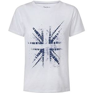 Pepe Jeans Mona T-shirt voor dames, Wit, L