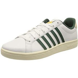 K-Swiss Low Court Tiebreak Sneakers voor heren, Wit Posy Green Antiek Wit 07011 182, 44.5 EU